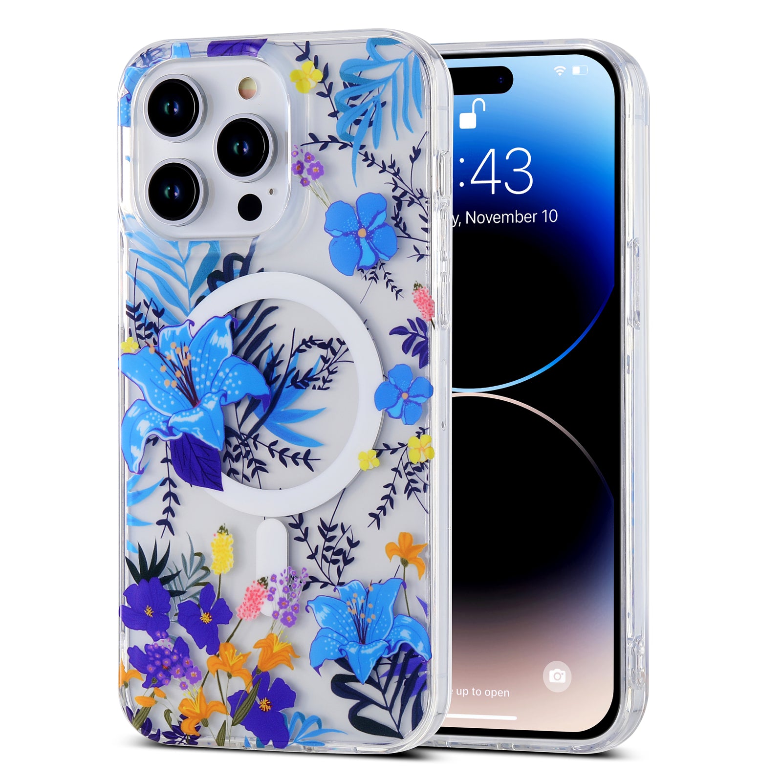 Spring Series Magnetic Phone Case for iPhone 14 Pro Compatible with MagSafe Clear TPU Flower IMD Design Cover Spring Series Magnetic Phone Case for iPhone 14 Pro Compatible with MagSafe Clear TPU Flower IMD Design Cover